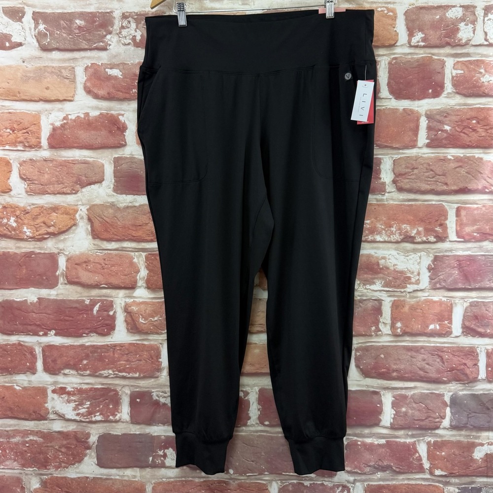 Lane Bryant LIVI Jogger Pants Womens 18/20 Plain Black Athletic Casual SOFT LINE
